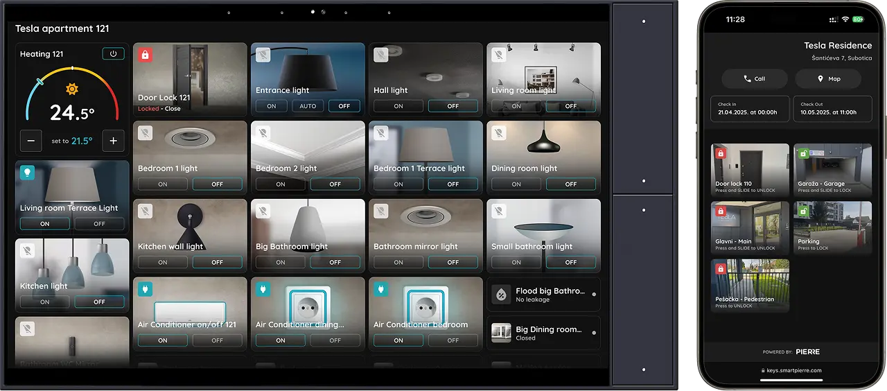 Smart home control dashboard and mobile app